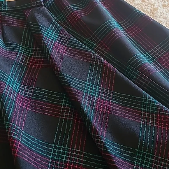 HANDMADE Vintage Plaid Asymmetrical Wrap Skirt 26" waist - Picture 5 of 11